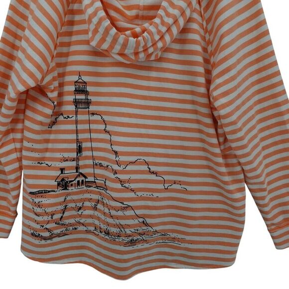 Crown & Ivy Curvy 1X Hooded Terry Striped Top - Picture 7 of 11